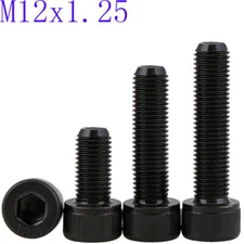 M12 - 1.25 FINE Thread Socket Head Caps Screws 12.9 Alloy Steel Black Oxide
