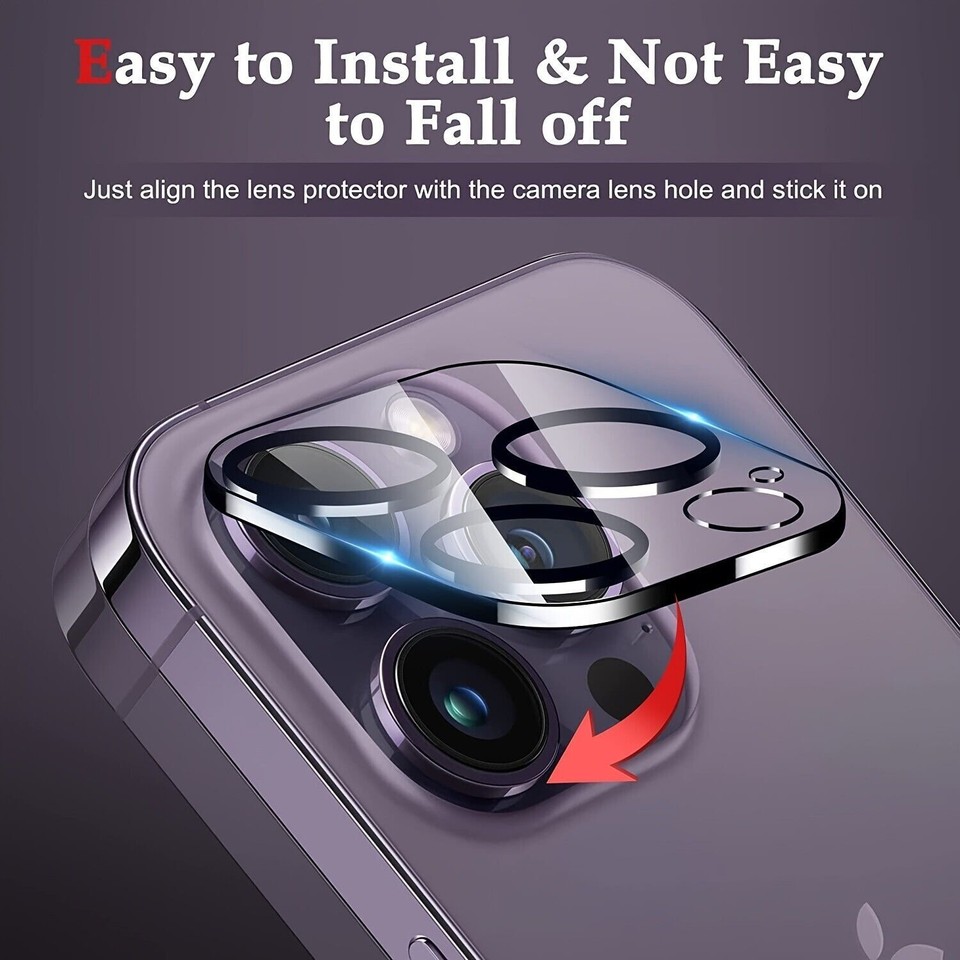 4X For iPhone 17 16 15 14 13 12 11 Pro Max Tempered Glass Camera Lens ...