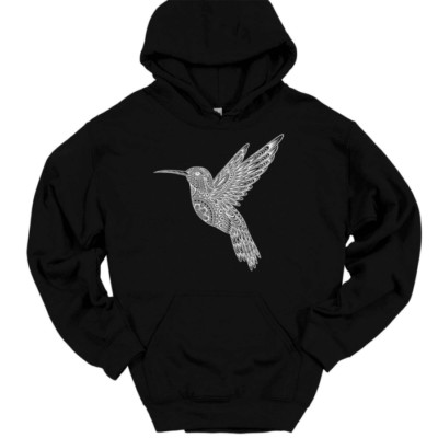 Hummingbird Mandala Hooded Sweatshirt Beautiful Pattern Nature Bird Hoodie