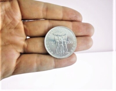 Portachiavi Italia 500 Lire Caravelle in Argento 11gr