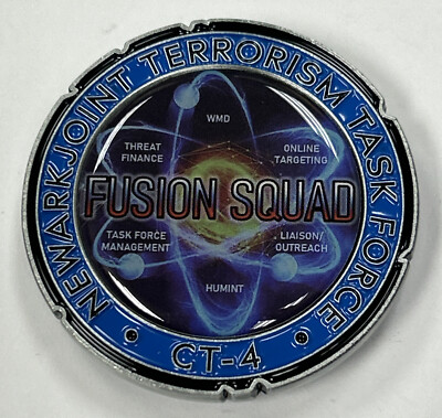 FBI Newark Joint Terrorism Fusion Squad Task Force Challenge Coin