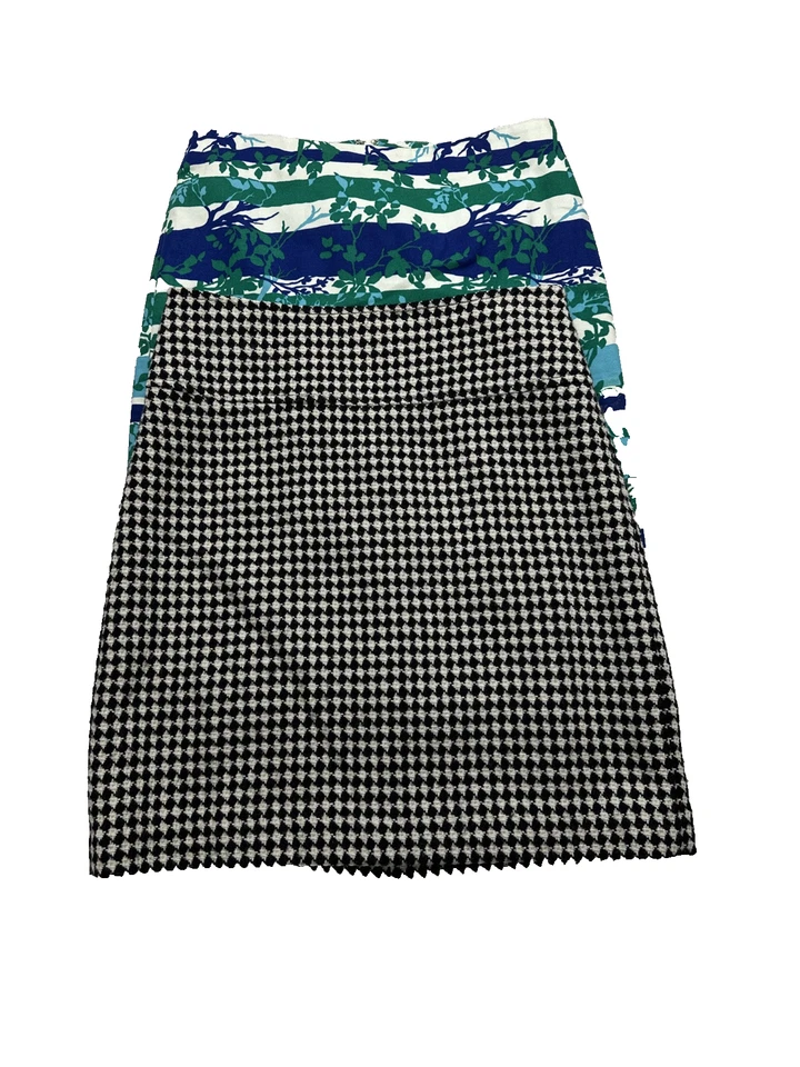 Lot (2) Talbots Floral/Houndstooth Tweed/Twill Pencil Straight Skirt Sz 8