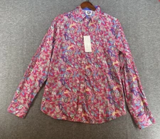 Royal Highness RH Equestrian Button Shirt Magenta Paisley Print Women’s 2XL NEW