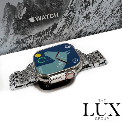 Hermes Apple Watch Ultra 49mm Polished with Rhinestone Band