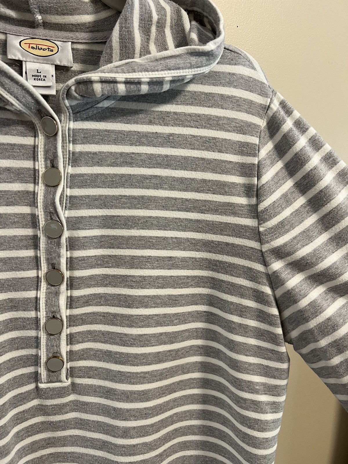 Talbots Long Sleeve Half Button Patch Pockets Str… - image 3