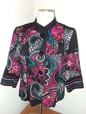 Womens 3/4 Sleeve Black Red Blue White Blazer Jacket by CHOICES Size: Medium