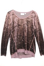 Simply Vera Wang Brown Velvet Long Sleeve Tunic-Size Medium-Soft-Washable