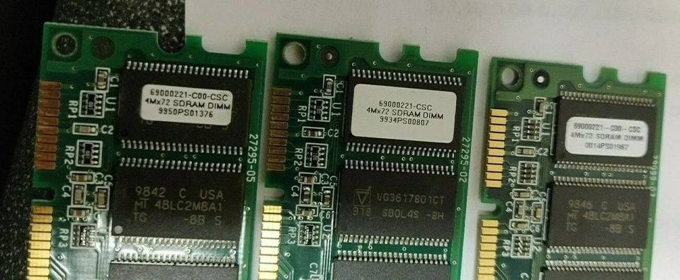 3x Cisco 69000221-C00-CSC 32MB PC100 ECC DIMM Memory Modules - Image 3 of 3