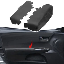 2Pcs Fits 2013-2018 Toyota Avalon Front Door Panels Armrest Cover Leather Black