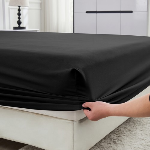 Luxury Bamboo Blend Ultra Soft Bed Sheets 40cm Extra Deep Pocket Fitted Sheet - Picture 8 of 52