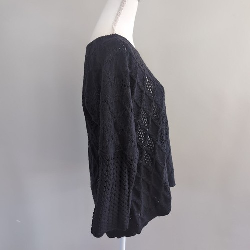 NWT Nic + Zoe Black Knit 3/4 Sleeve Sweater Size XL - Picture 4 of 12
