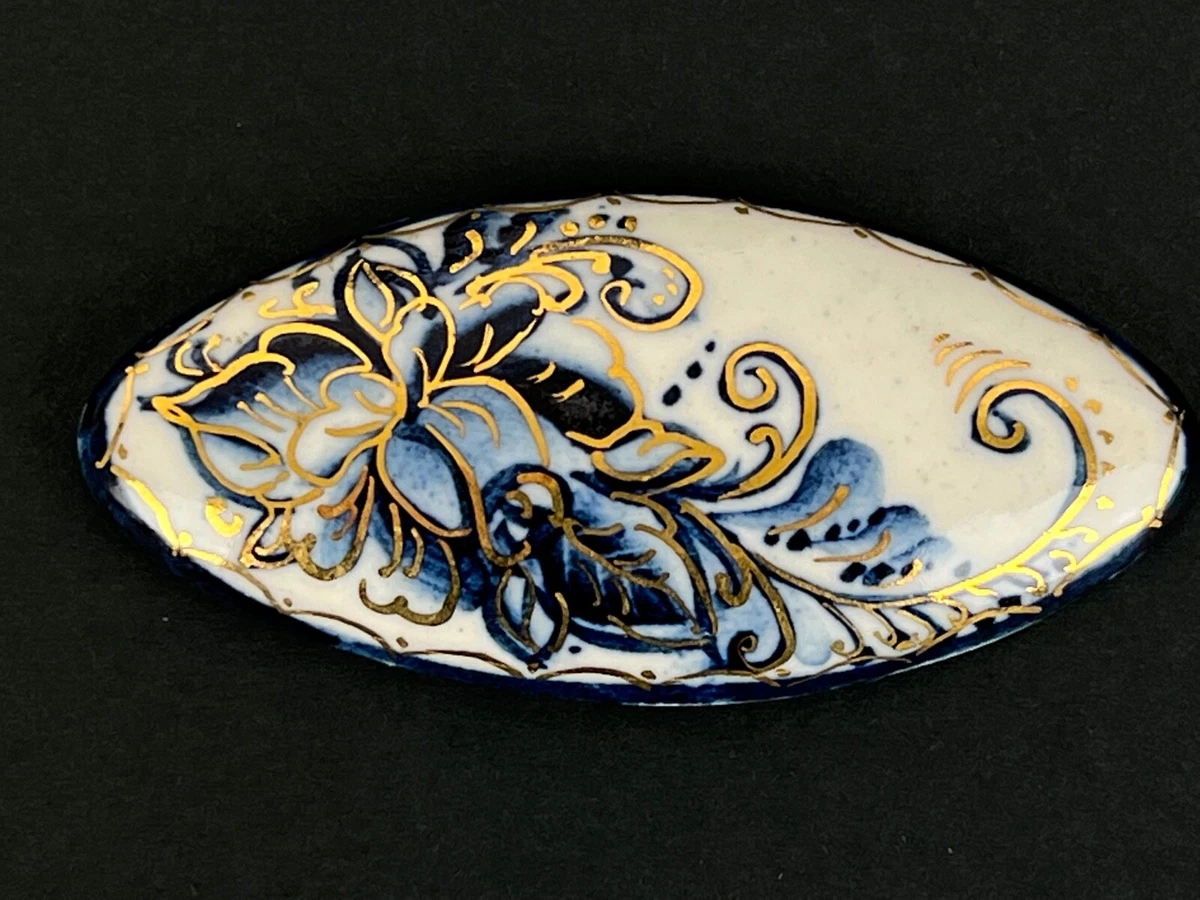 Vintage hand painted outlet porcelain brooch