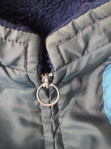 Vintage Fleece Lined Windbreaker Jacket 1982 World's Fair 80s Stripe Blue Med - Picture 3 of 7