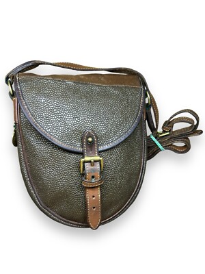 Vintage MULBERRY Crossbody Bag Small Flap Over Brown Scotchgrain
