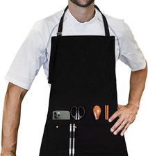 Bib Apron, Canvas Cotton Cooking Aprons 100 Cotton