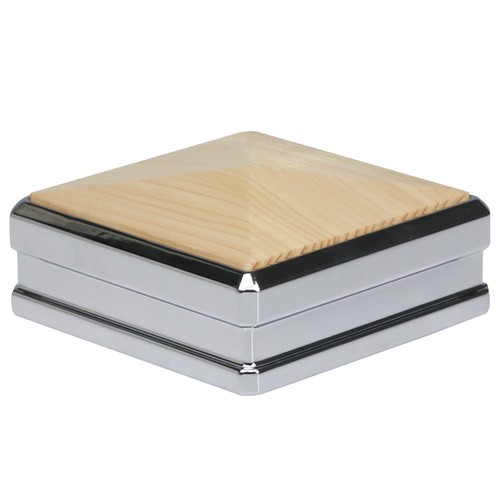 Solution Newel Cap 90mm Chrome/Nickel & Walnut Oak Hemlock White Primed