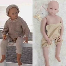 30inch Reborn Baby Doll Unpainted Kit DIY Part Toddler Girl With Cloth Body Eyes
