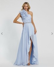 MAC DUGGAL 49687 Powder Blue Chiffon Gown Size 8 ***AS IS ONE STONE MISSING $498