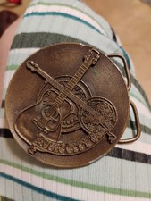 VTG 1974 Belt Buckle - Nashville TN Music City USA Country Music Cowboy Girl