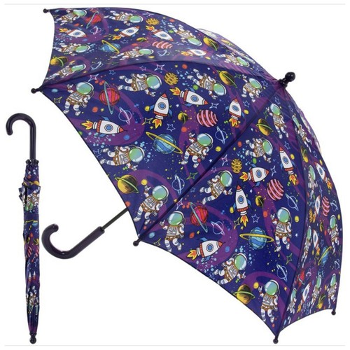 Spaceman Rockets Design Kids Children School Outdoor Sunny Rainy Day Umbrella - Picture 1 of 1