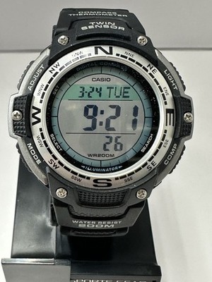 Casio SGW-100-1V Twin Sensor Black Resin Band Men s Watch