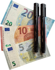 Set Di 2 Penne Rilevatore Banconote False, Penna Soldi Falsi, Penne Banconote-Ri