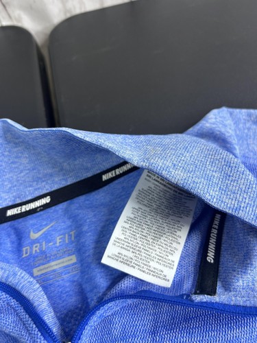 Nike Running Dri-Fit Pullover Mens 2XL Blue Half Zip Long Sleeve Thumbholes - Picture 5 of 8