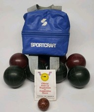Vintage SPORTCRAFT Bocce Ball Set Made In Italy W/carrying case, Tape, Rules