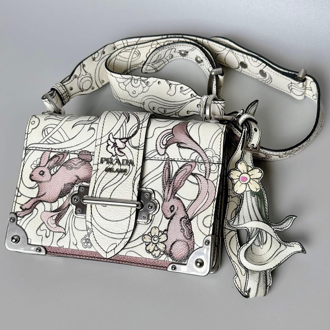 PRADA x James Jean Rabbit Women Shoulder Bag Ivory Leather Used | eBay