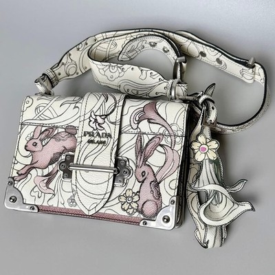 PRADA x James Jean Rabbit Women Shoulder Bag Ivory Leather Used | eBay
