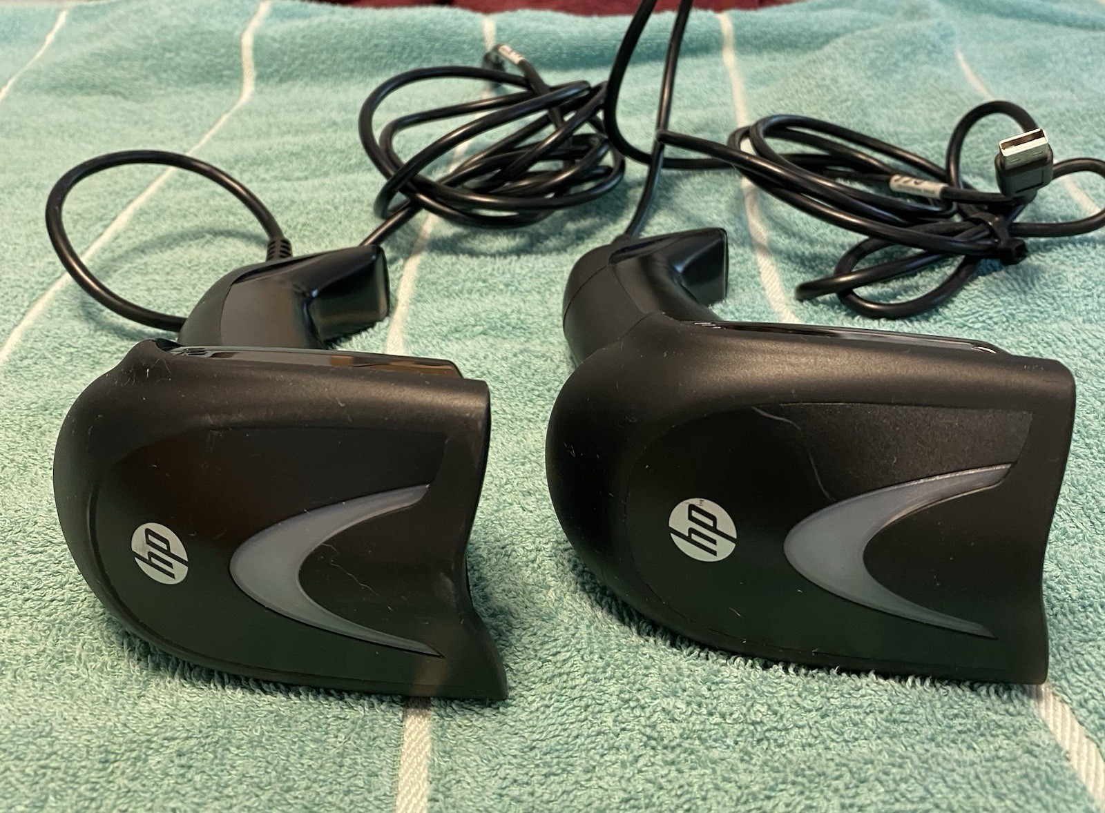 2 Lot HP HP4430 Handheld Barcode Scanner w/ USB Cable, 2D, w/ Gooseneck Stand!