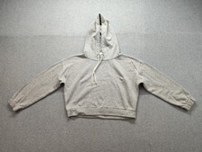 Gap Women Hoodie M Light Gray Long Sleeve Pullover Comfortable Cropped Casual