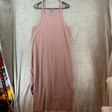 Old Navy Womens XXL Tall Dress Dusty Pink Mauve Ribbed Sleeveless High Neck