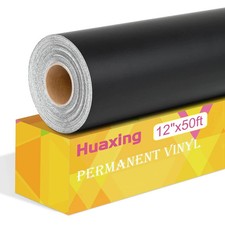 Matte Black Permanent Vinyl 12x50ft Adhesive Roll For Cricut Crafts