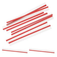 Straight Pin Header DIP Single Row 40 Pin 2.54mm Pitch Copper Plated 10Pcs,Red