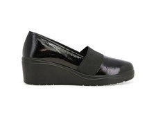 Melluso Slip-on Autunnale Donna Nera Vernice con Zeppa ed Elastico