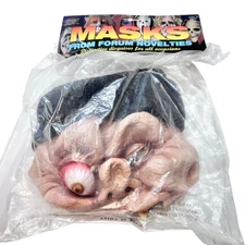Vintage Forum Novelties Eye Popping Half Mask Adult 90's Rubber New Deadstock 