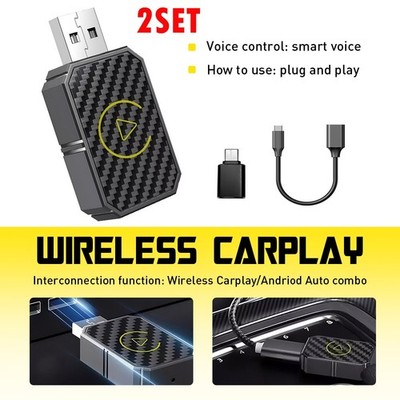 2Set Car Play Wireless Adapter CarPlay Wireless Adapter for iPhone IOS Android C