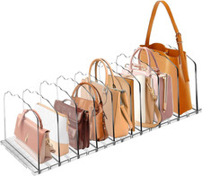 2 Pack Purse Organizer for Closet Adjustable Shelf Dividers Storage Rack