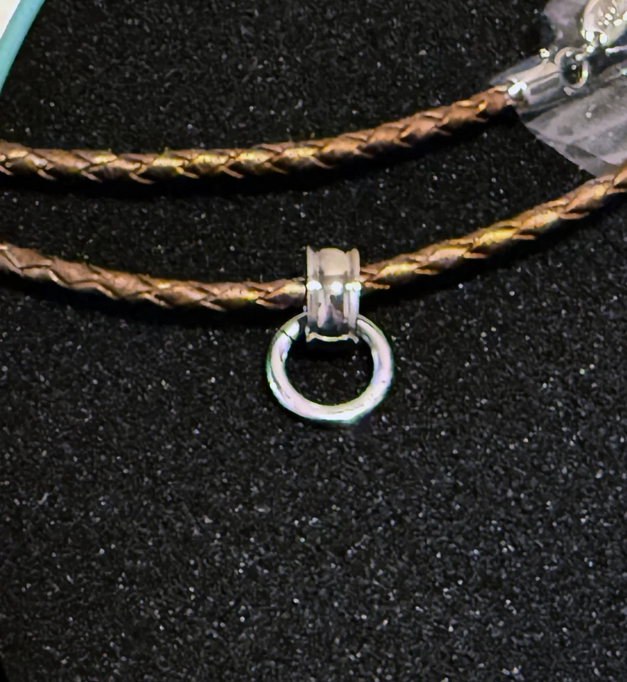 Ожерелье с подвеской OSSIL плетеная кожа и подвеска 20 дюймов смесь семян зяблика олово - НОВОЕ - Изображение 4 из 4