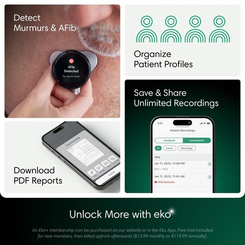 CORE 500™ Digital Stethoscope — 40x Amplification, Active Noise Cancellation,... - Bild 5 von 9