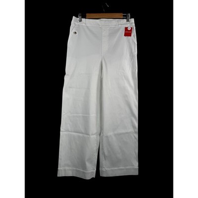Spanx Stretch Twill Wide Crop Leg Pants white money 90s sz XLT