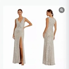 Mac Duggal Ieena 26598 Gold Dress Sz 4
