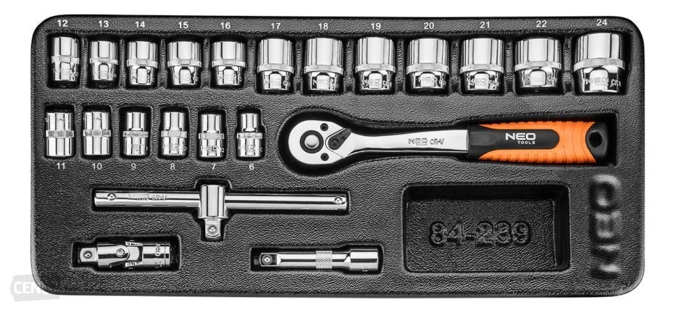 Neo Tools Jeu De Douilles 6 À 24Mm Tiroir Pour Incrustations De 22 Pièces - Image 2