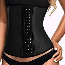 Women Latex Waist Trainer Hourglass Body Shaper Slimming Tummy Control Corset