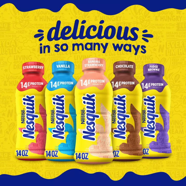 Nestl&eacute; NESQUIK Vanilla Flavored Low-Fat Milk 14 fl oz Pack of 12