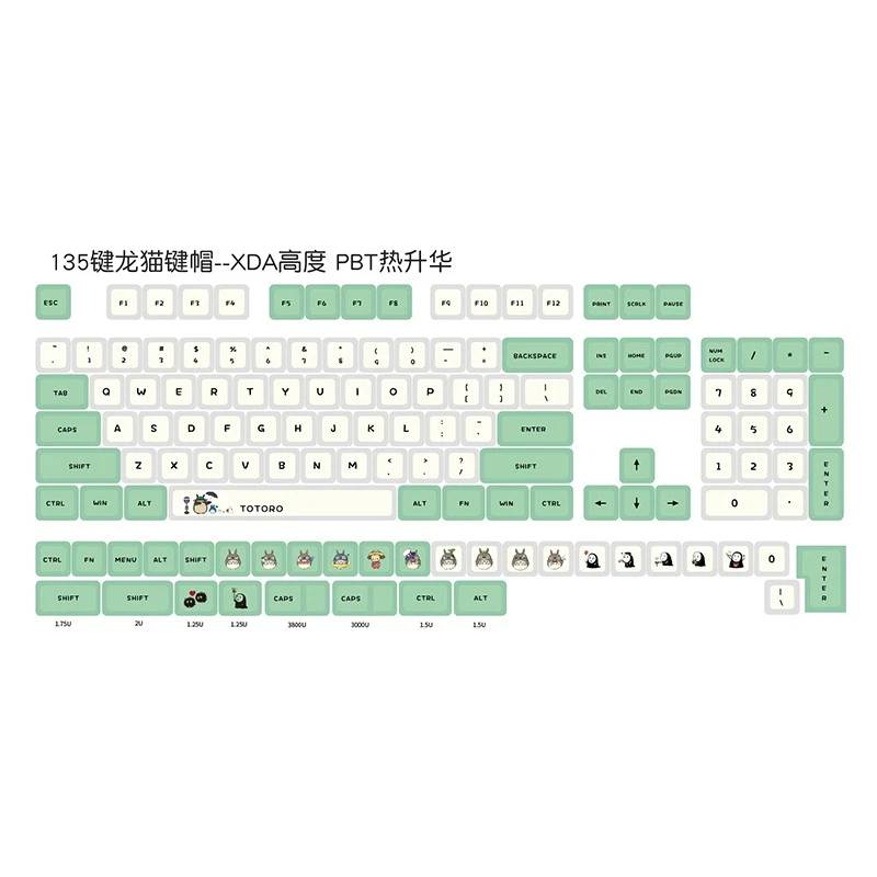 Cute Totoro Japanese Anime XDA Profile Dyesubs PBT Keycap Set - Image 2 of 4