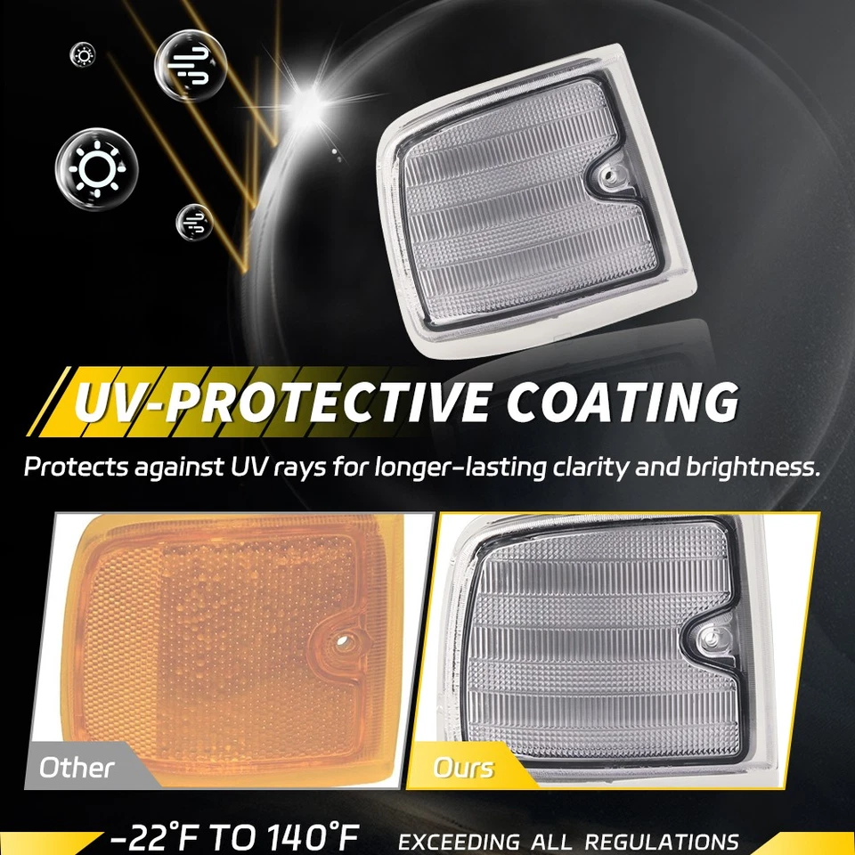 Luces de señalización laterales delanteras con lente transparente de 4 piezas para camioneta Chevry Express 1996-2002 Foto 3 de 4