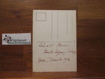Weihnachtskarte Wolfgang Jünger (Bruder von Ernst Jünger) 1973 Jünger, Wolfgang