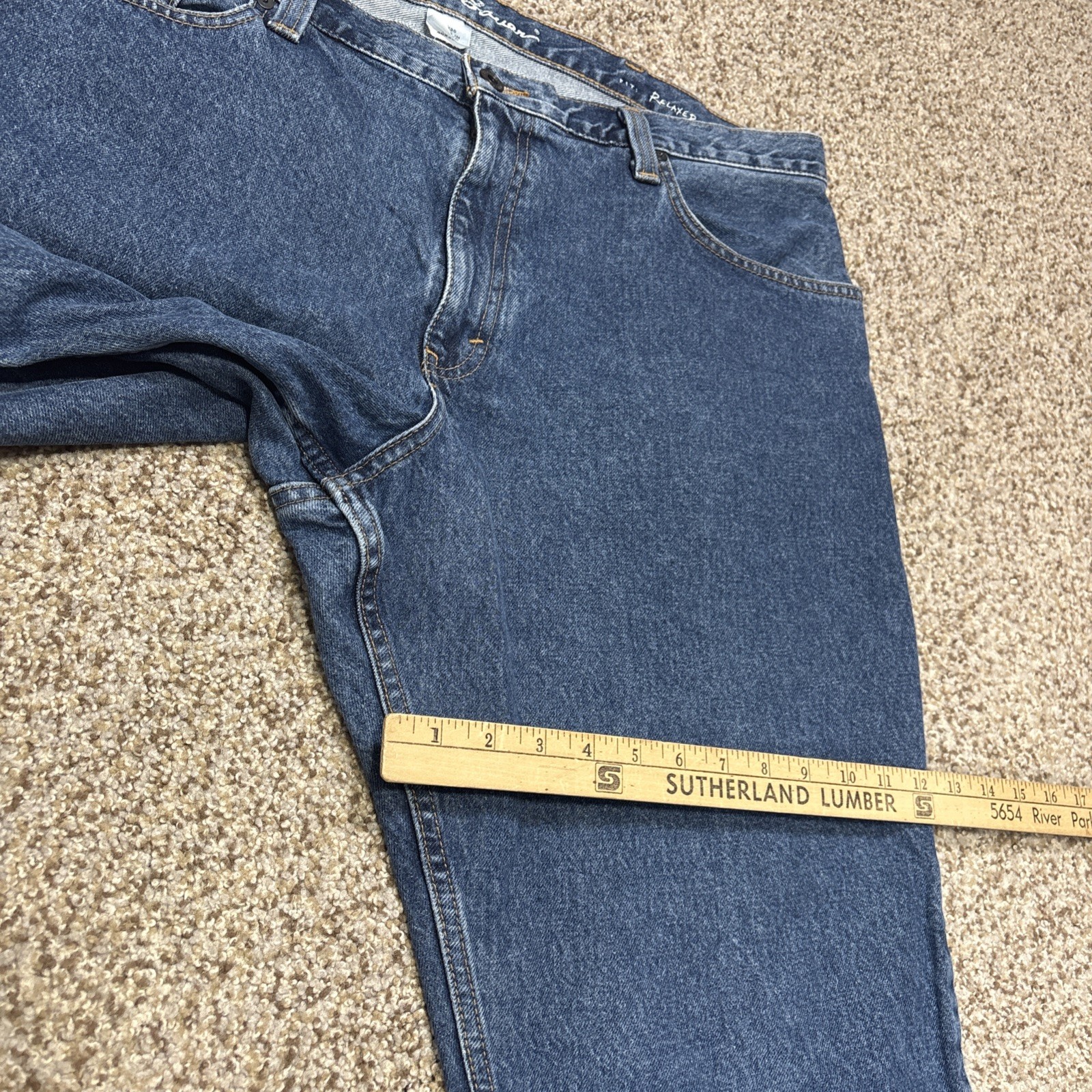 Eddie Bauer Jeans Men 40x30 Blue Denim Relaxed Fit Straight (40x29) - View 12